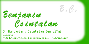 benjamin csintalan business card